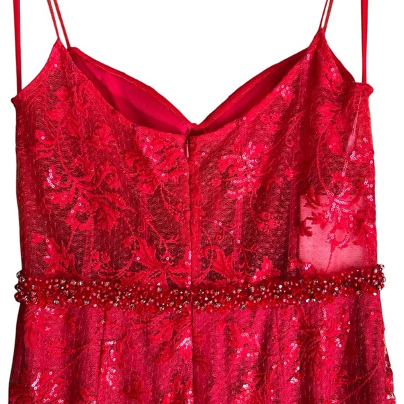 NWT Mac Duggal Gown 12406 Corset Floral Embroidered dress in Red Size 10 - Picture 7 of 10